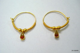 traditional design 18kt gold earrings upper ear earrings infant hoop ear... - $163.35