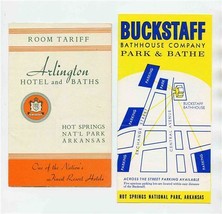 Arlington Hotel &amp; Buckstaff Bathhouse Brochures Hot Springs National Park 1958 - £25.31 GBP