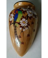 Wall Hanging Vase Pocket Gold with Flowers Peacock 1930 Made in Japan 7 ... - $333.83 MXN