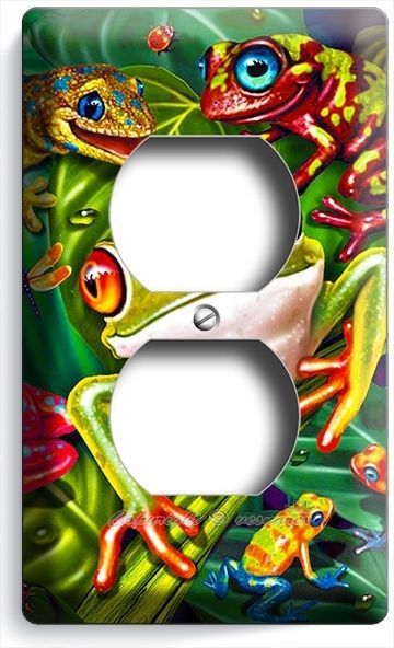 EXOTIC RAINFOREST TROPICAL TREE FROGS DUPLEX OUTLET WALL PLATE COVER HOME DECOR
