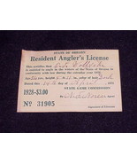 1928 Oregon State Fishing License, Angeler&#39;s, OR - £6.99 GBP