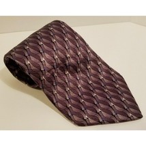 Stafford Purple Gray Black Neck Tie Silk 60&quot; Geometric Abstract - £7.90 GBP