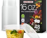 [48 Sets -16 Oz.] Plastic Deli Food Storage Containers With Airtight Lid... - $37.99