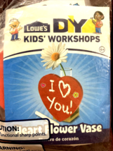Lowe&#39;s DIY Kids Workshop Kit~Heart Flower Vase w/Patch Home Depot - £11.77 GBP