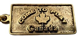 Toronto Canada Keychain Souvenir Keyring Come To Play Antique Finish Metal - $15.84
