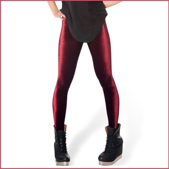 Burgundy Black or Navy Stretch Velvet High Waist Tight Velour Footless Legging