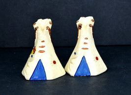 Vintage Set Of Ceramic Tee Pees Souvenirs Socotto N.M. Salt And Pepper S... - $11.35