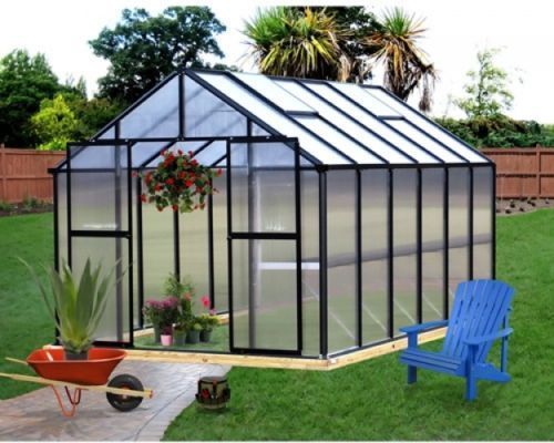 8' x 12' Black Monticello Greenhouse by Riverstone - Free Shipping - £3,836.90 GBP