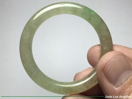 Newborn Baby Rich Translucent Green/Icy Jadeite Jade Bangle Bracelet 36mm - £362.86 GBP