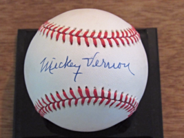 MICKEY VERNON WASHINGTON SENATORS 2 X BATTING CHAMP SIGNED AUTO BASEBALL... - $69.29