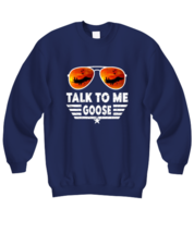 Jet Fighter Sweatshirt Talk To Me Goose Navy-SS  - £21.99 GBP