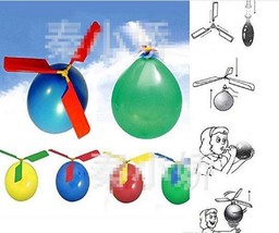 Colorful Balloon Helicopter Aircraft Flying Toy - 1x w/Random Color and ... - £4.70 GBP
