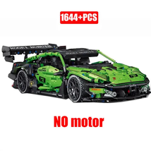 1:14 Technical Car Lambo Sport Model Building Blocks Green Super Speed Vehicle B - £70.04 GBP+