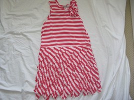 Halabaloo Girls Summer Dress Watermelon Pink and White EUC - $13.06