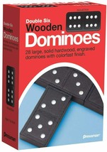 Dominoes Double Six Wooden 28 Large Fun Family Game Time Classic - £7.73 GBP