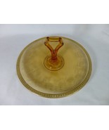 Cambridge Glass Co Pattern Vintage Tray with Handle Amber - £31.74 GBP