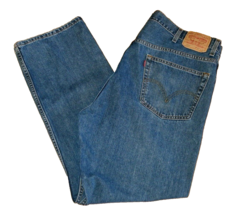 Levis 505 Jeans Regular Fit Blue Cotton Denim Red Tab Size 42x32 Zip Fly... - $276.67 MXN