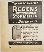 1949 Print Magazine Ad Regens Stormliter Fully Automatic Lighters New York,NY - £6.56 GBP