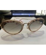 Miu Miu MU51R UFD-3H2 Transparent Amber/Gold Sunglasses New Authentic - $176.64 CAD