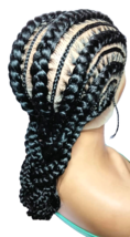 Jumbo Cornrow Stitch Braid Wig Large Fulani Braided Wig Full Lace with B... - $118.80