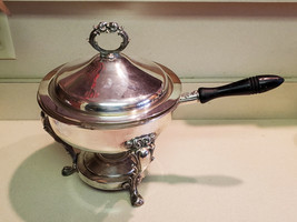 English Silver Manufacturing Corp. Footed Chafing Warmer w/ Glass Dish U.S.A. - £16.61 GBP