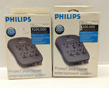Lot of 2 Philips Surge Protectors SPP2216WA 6 Outlet 2520 Joules - £8.26 GBP