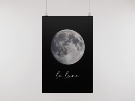 Moon Poster, FULL Moon Phase Poster, La Luna Moon Poster Print Digital D... - £14.33 GBP