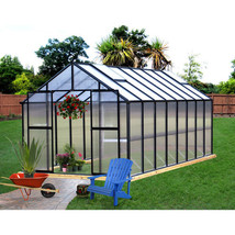 8&#39; x 16&#39; Black Monticello Greenhouse by Riverstone - Free Shipping - £4,628.90 GBP