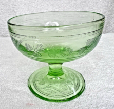 Vintage Depression Era Green Uranium Hazel Atlas CLOVERLEAF Sherbet Dish - $14.36