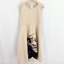 Cream sleeveless dress with rose graphic print 8 - £10.83 GBP