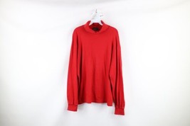 Vintage 90s J Crew Mens XL Faded Blank Long Sleeve Turtleneck T-Shirt Red USA - £35.48 GBP