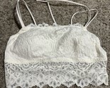 Tranquil &amp; True Womens Lace Bralette Double Strap Padded White Bra Size 1X - $12.19