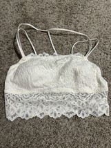 Tranquil &amp; True Womens Lace Bralette Double Strap Padded White Bra Size 1X - $12.19