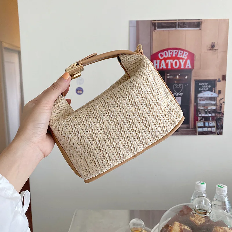 Straw Woven Small Bag Casual Women&#39;s Bag Hand-Held One-Shoulder Messenge... - $72.08