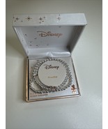 Disney Bowtiful Minnie Charm Bracelet Mouse Fine Silver Plated NEW Stretch - £13.23 GBP