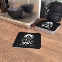 50-100 Pc "Hike More Worry Less" Coasters, Matte Hardboard, 4"x4", USA-Assembled - $81.37+