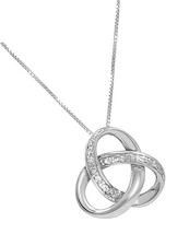 Sterling Silver Diamond Love Knot Pendant Necklace for - £125.82 GBP