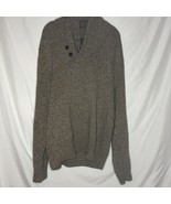 Eddie Bauer Mens Shawl Collar Pullover Sweater Lambs Wool Brown Size XL - $480.93 MXN