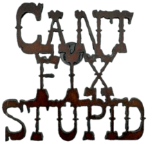 Can&#39;t Fix Stupid Tuset Metal Lettering Fridge Magnet 4.25 x4.25 in - £13.62 GBP