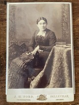 Vintage Cabinet Card. Woman sitting by J.H. Ford in Belleville, Ontario Canada - £20.83 GBP