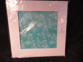 Lladro Collector Society Scarf Buttefly Turquoise &amp; White Silk - £31.31 GBP