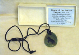 Green aventurine Pendant Tuarus the Bull Stone of the Zodiac enameled 2 inch - £11.85 GBP