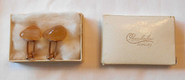 VINTAGE pair of tumbled, polished agate cufflinks - £10.03 GBP