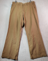 Old Navy Pants Mens 34x30 Brown 100% Cotton Pockets Wide Leg Flat Front NWT - £12.32 GBP