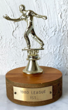 Horseshoe Champion Trophy - Men&#39;s 1st Place Trophy 1980 League Round Woo... - $47.45