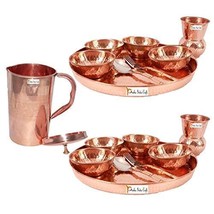 Prisha India Craft  Set of 2 Dinnerware Traditional 100% Pure Copper Din... - £127.92 GBP