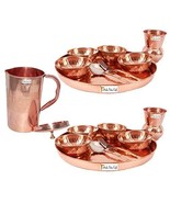 Prisha India Craft  Set of 2 Dinnerware Traditional 100% Pure Copper Din... - £128.45 GBP