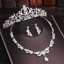 Bride Jewelry Sets Tiara Crowns Necklaces Earrings set Women Prom Pageant Weddin - £28.05 GBP