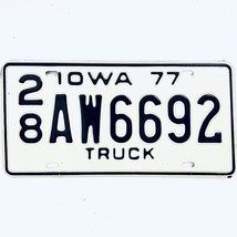 1977 United States Iowa Delaware County Passenger License Plate 28 AW6692 - $13.85