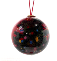 Inside Painted Christmas Tree 3&quot; Glass Vintage Ornament - $9.90